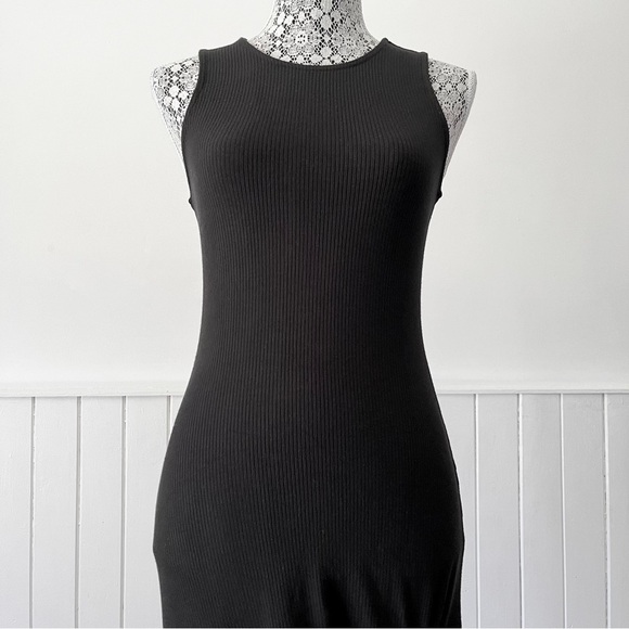 Dynamite Black Sleeveless Ribbed Knit Jersey Dress Size S - Picture 2 of 15